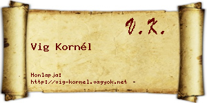Vig Kornél névjegykártya