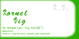 kornel vig business card